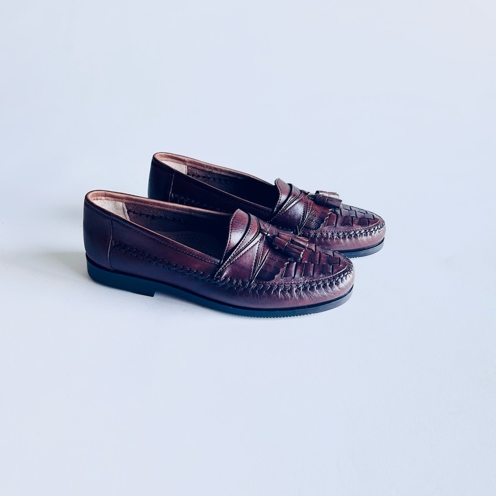 Men’s Giorgio Brutini Brown Leather Tassel Weaving Classic Loafers size 9.5 D